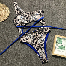 Load image into Gallery viewer, In-X Sexy Leopard one piece swimsuit One shoulder bikini 2019 High cut swimwear women monokini Padded bathing suit New bodysuit