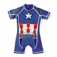 Load image into Gallery viewer, Kids Swimwear One Piece Boys Swimsuit Minions Batman Swimming Children Captain America Sport UPF50+ Beachwear Baby Bathing Suit