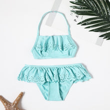Load image into Gallery viewer, 2019 Girl Swimsuit Two Pieces Children's Swimwear Swim Suits Children Split Hollow Falbala Bikini Sets Bathing Suit G1-CZ912