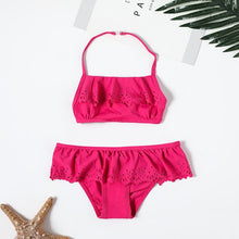 Load image into Gallery viewer, 2019 Girl Swimsuit Two Pieces Children's Swimwear Swim Suits Children Split Hollow Falbala Bikini Sets Bathing Suit G1-CZ912
