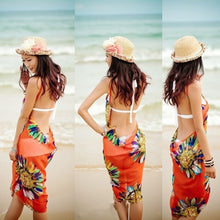 Load image into Gallery viewer, Sexy Beach Dress 2019 White Beach Tunic Floral Cover Up Bikini Swimsuit Swim Dress Swimwear Tunic Swim Women Bath Suit Cover Up
