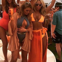 Load image into Gallery viewer, Womens Swim Wear Bikini Cover Up Sheer Beach Mini Wrap Skirt Sarong Pareo Shorts