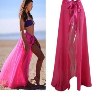 Womens Swim Wear Bikini Cover Up Sheer Beach Mini Wrap Skirt Sarong Pareo Shorts