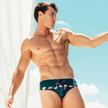 Load image into Gallery viewer, Men Brief Swimwear Mens Flamingo Swimming Briefs Bikini Low Waist Penis Pouch Swim Suit man Hot Sexy Swimsuit Surfing shorts