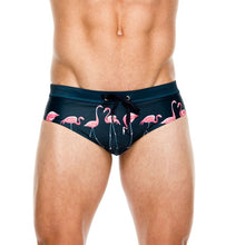 Load image into Gallery viewer, Men Brief Swimwear Mens Flamingo Swimming Briefs Bikini Low Waist Penis Pouch Swim Suit man Hot Sexy Swimsuit Surfing shorts