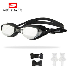 Load image into Gallery viewer, QUESHARK Men Women Professional Electroplate Swimming Glasses Anti Fog UV Protection Swim Goggles Waterproof Swimming Eyewear