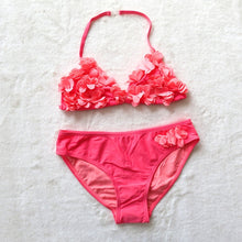 Load image into Gallery viewer, 2019 Girl Swimsuit Two Pieces Children's Swimwear Swim Suits Children Split Hollow Falbala Bikini Sets Bathing Suit G1-CZ912