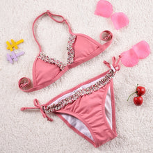 Load image into Gallery viewer, 2019 Girl Swimsuit Two Pieces Children's Swimwear Swim Suits Children Split Hollow Falbala Bikini Sets Bathing Suit G1-CZ912