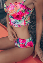 Load image into Gallery viewer, High Waist Swimwear Women Swimsuit 2018 Bikini Bandage Bikinis Set Padded Bathing Suit New Leaf Print Biquini Maillot de bain