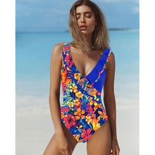 Load image into Gallery viewer, 2017 Swimsuit Women One Piece Monokini Vintage Swimwear Slimming Bodysuit Female Black Bathing Suit Wide Strap Deep V Beach Wear