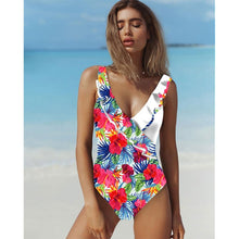 Load image into Gallery viewer, 2017 Swimsuit Women One Piece Monokini Vintage Swimwear Slimming Bodysuit Female Black Bathing Suit Wide Strap Deep V Beach Wear