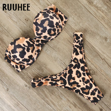 Load image into Gallery viewer, RUUHEE Bikini Swimwear Women Swimsuit 2019 Leopard Brazilian Bikini Set Push Up Bathing Suit Female Summer Beach Wear Biquini
