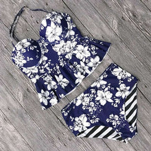 Load image into Gallery viewer, 2018 Push Up Tankini Set Swimsuit Women Swimwear Plus Two Piece Suits Print Bathing Suit Beach Wear Swim Maillot De Bain Female