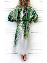 Load image into Gallery viewer, Cotton Beach Cover up Print Bathing suit cover up Swimwear Women Kaftan Robe de Plage Saida de Praia Tunics Pareo