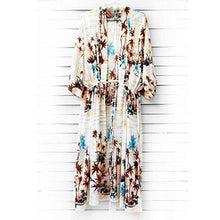 Load image into Gallery viewer, Cotton Beach Cover up Print Bathing suit cover up Swimwear Women Kaftan Robe de Plage Saida de Praia Tunics Pareo