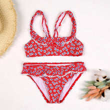 Load image into Gallery viewer, 2019 Girl Swimsuit Two Pieces Children's Swimwear Swim Suits Children Split Hollow Falbala Bikini Sets Bathing Suit G1-CZ912
