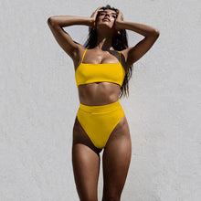 Load image into Gallery viewer, ZTVitality Sexy Bikinis Solid Push Up Bikini 2019 Hot Sale Padded Bra Straps High Waist Swimsuit Swimwear Women Print Biquini XL