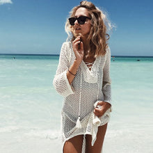 Load image into Gallery viewer, New Sexy Cover Up Bikini Women Swimsuit Cover-up Beach Bathing Suit Beach Wear Knitting Swimwear Mesh Beach Dress Tunic Robe