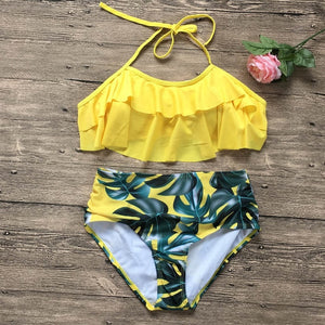 Swimwear Women Bikini 2019 Mujer High Waist Swimsuits Ruffles Bikinis Swimming Suit For Womens Push Up Bathing Suits Biquini