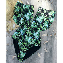 Load image into Gallery viewer, 2018 New Sexy Off The Shoulder Solid Swimwear Women One Piece Swimsuit Female Bathing Suit Ruffle Monokini Swim Wear XL