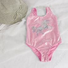 Load image into Gallery viewer, Unicorn children swimwear for girls one piece children swimsuits girls swimsuit kids bathing suit 3-8 years sliver Sequins 22
