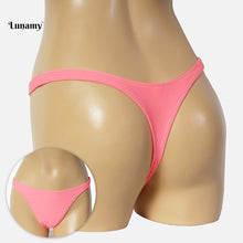 Load image into Gallery viewer, 2019 Hot T-back Bikini Bottom Girl Sexy G-string Swim Briefs Women Trunks Beachwear Brazilian Thong Biquini Bottoms Suit Panties