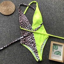 Load image into Gallery viewer, DIY Long Strap Wrap Around 2019 Women Swimwear One Piece Swimsuit Female Bather Leopard Printed Bathing Suit Swim Lady V852