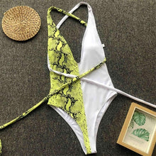 Load image into Gallery viewer, DIY Long Strap Wrap Around 2019 Women Swimwear One Piece Swimsuit Female Bather Leopard Printed Bathing Suit Swim Lady V852