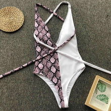 Load image into Gallery viewer, DIY Long Strap Wrap Around 2019 Women Swimwear One Piece Swimsuit Female Bather Leopard Printed Bathing Suit Swim Lady V852