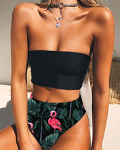 Load image into Gallery viewer, High Leg Bandeau bikini set Swimwear female two pieces swimsuit High Waist Bikini Women Bathing Suit biquini