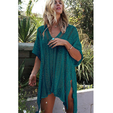 Load image into Gallery viewer, 2019 New Beach Cover Up Bikini Crochet Knitted Tassel Tie Beachwear Summer Swimsuit Cover Up Sexy See-through Beach Dress