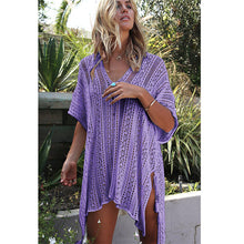 Load image into Gallery viewer, 2019 New Beach Cover Up Bikini Crochet Knitted Tassel Tie Beachwear Summer Swimsuit Cover Up Sexy See-through Beach Dress