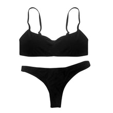 Load image into Gallery viewer, 2019 New Summer Women Solid Bikini Set Push-up UnPadded Bra Swimsuit Swimwear Triangle Bather Suit Swimming Suit biquini