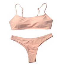 Load image into Gallery viewer, 2019 New Summer Women Solid Bikini Set Push-up UnPadded Bra Swimsuit Swimwear Triangle Bather Suit Swimming Suit biquini
