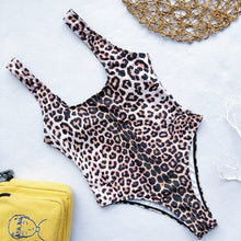Load image into Gallery viewer, In-X Sexy Leopard one piece swimsuit One shoulder bikini 2019 High cut swimwear women monokini Padded bathing suit New bodysuit