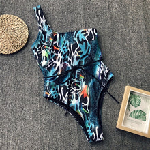 Load image into Gallery viewer, In-X Sexy Leopard one piece swimsuit One shoulder bikini 2019 High cut swimwear women monokini Padded bathing suit New bodysuit
