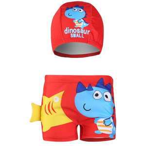 Boy Swimwear Swimming Trunk ages 1 to 10 Children Cartoon Diansours Summer Swimwear Swim Shorts Printed Toddler Boy Swimsuits